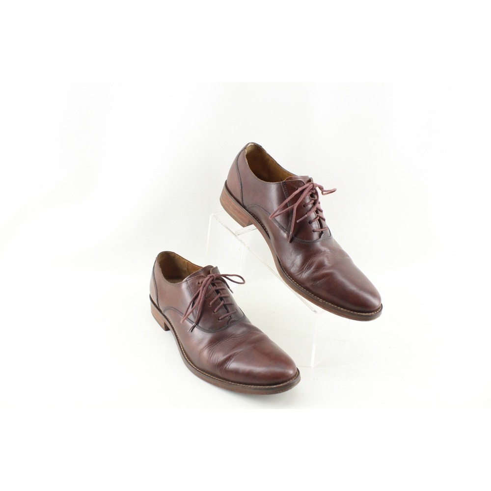 COLE HAAN GRAND OS MADISON C12848 OXFORD PLAIN TOE BROWN LEATHER SHOE MENS 10.5M